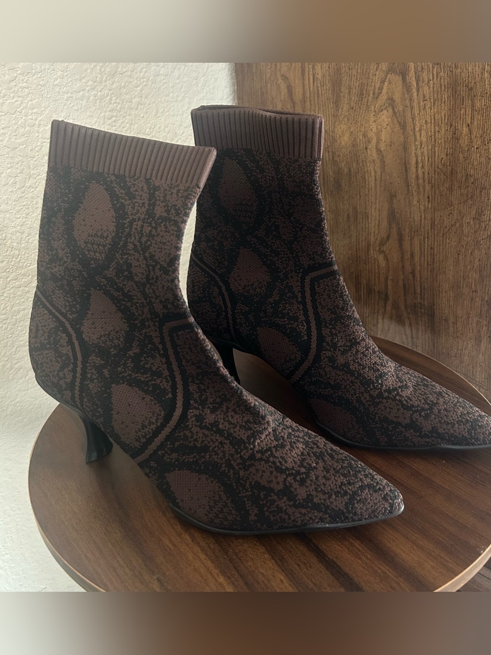 Cosy Island BelleVoyage Minimalist Pointed Toe Snake Print Stiletto Ankle Boot,